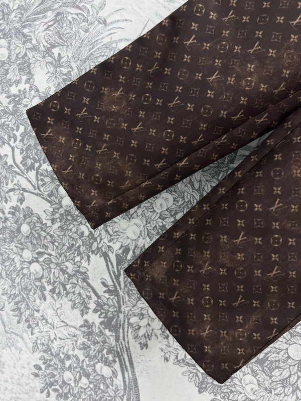 Pantaloni da lavoro dritti in jacquard monogramma LV 25 in poliestere marrone