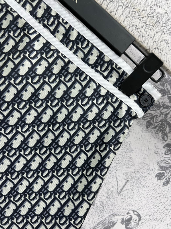 CD 25 Ribbon Skirt Black White Cotton