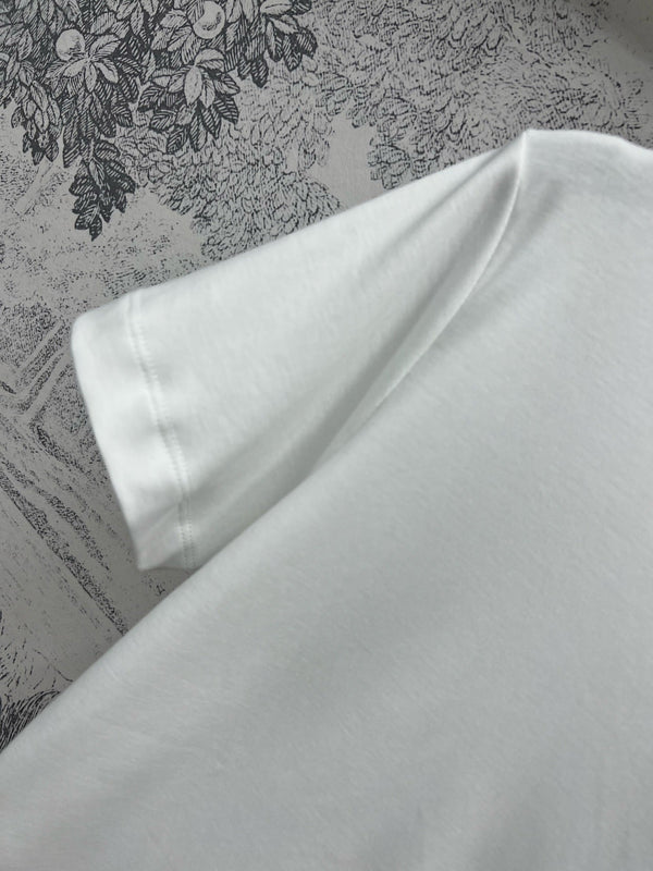 LV 25 Short-Sleeved T-shirt Back Logo Print White Cotton