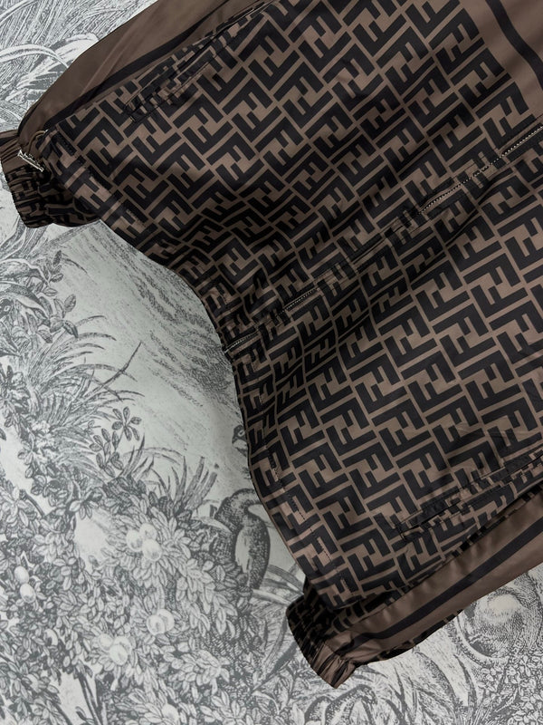 Fendi 25 Monogram Set Brown Black Polyester