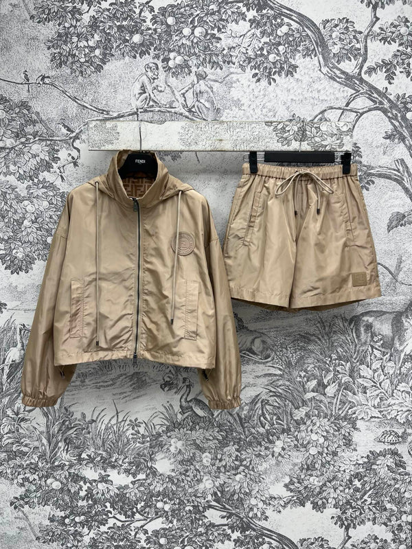 Fendi 25 Sport Suit Khaki Polyester