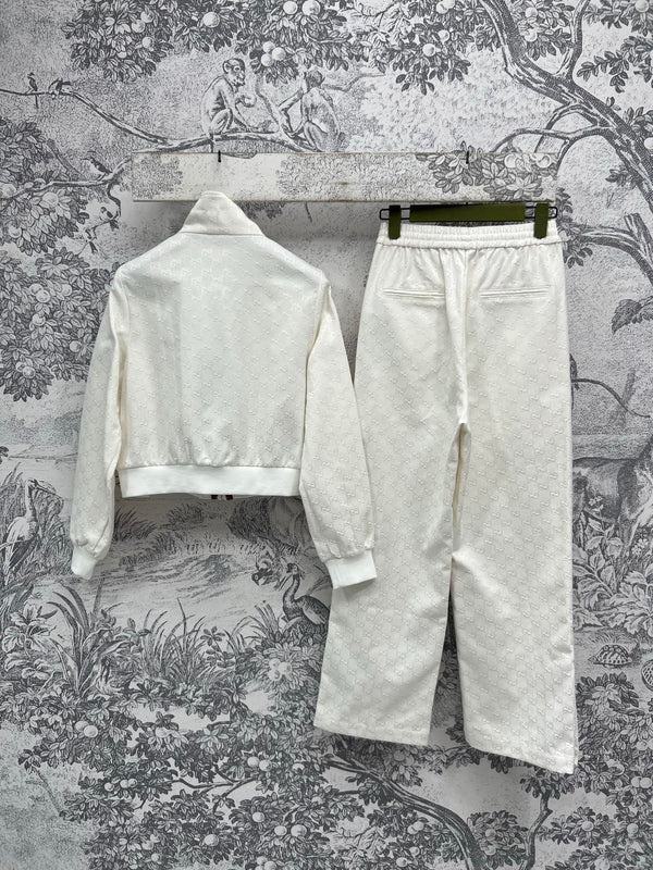 Gucci 25 Double G Denim Suit White Cotton