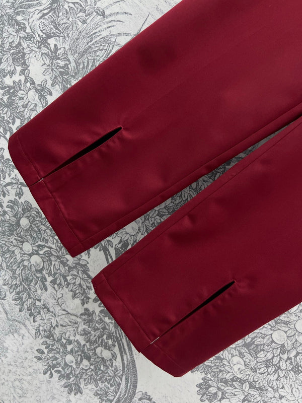 Gucci 25 Suit Pant Burgundy Polyester Fiber