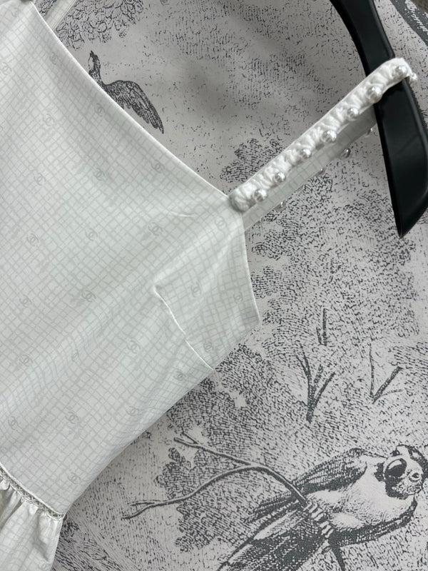 CC 25 Suspender Dress Ivory Cotton