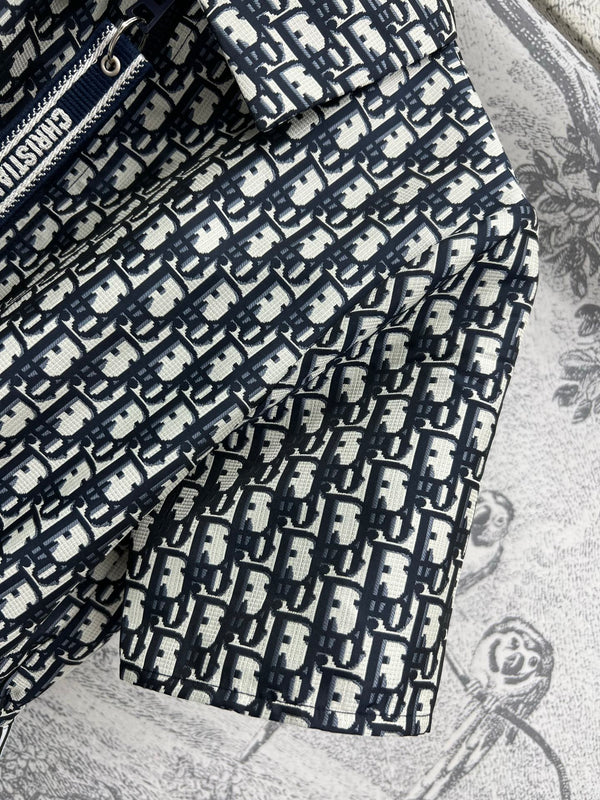 Abito camicia con logo CD 25 in poliestere nero