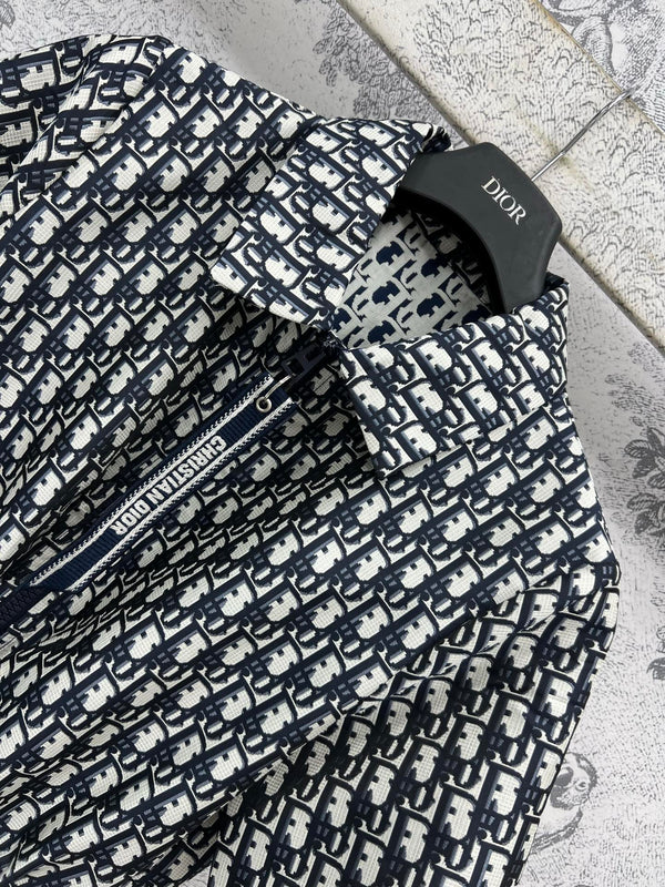 Abito camicia con logo CD 25 in poliestere nero