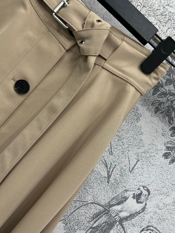 CD 25 Belt Skirt Khaki Polyester