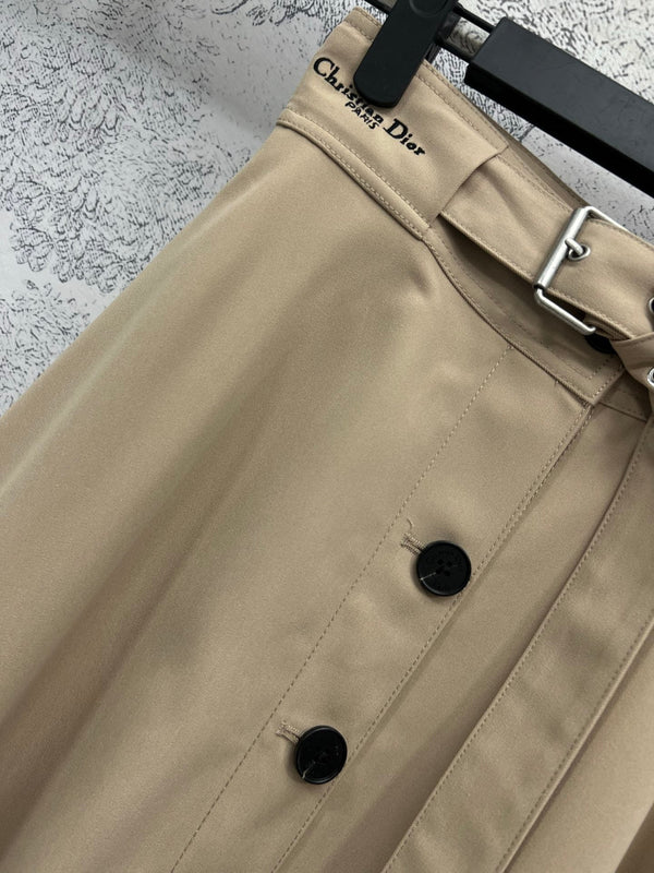 CD 25 Belt Skirt Khaki Polyester