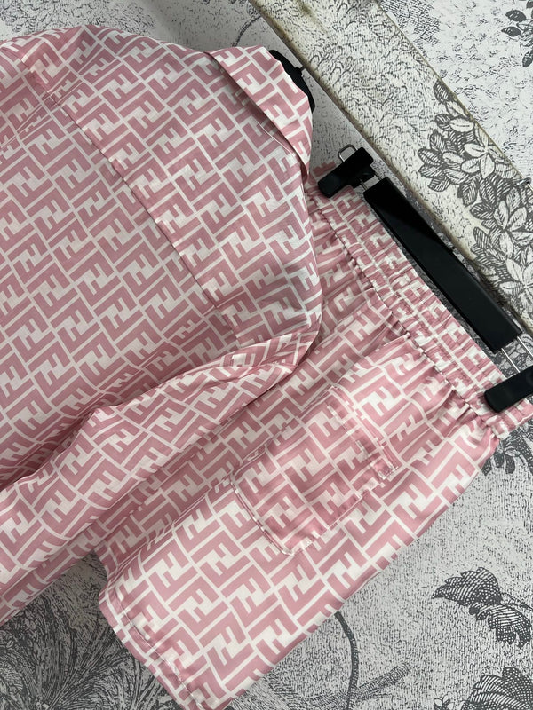 Fendi 25 double F shirt suit Pink Polyester fiber