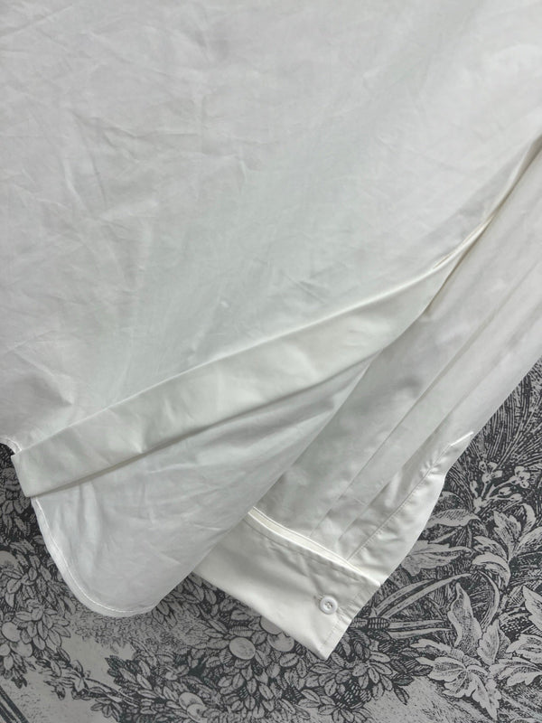 CD 25 Oblique Buttoned Long-sleeved Shirt White Cotton