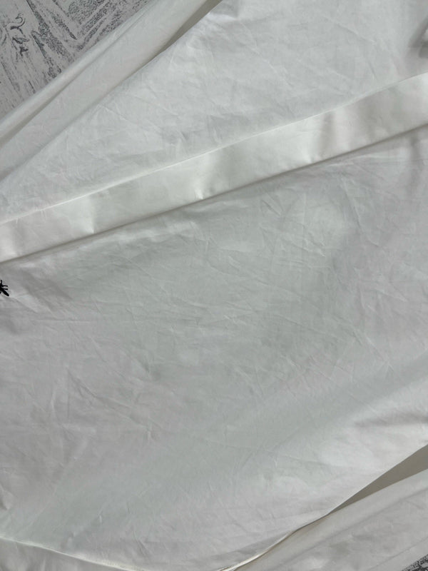 CD 25 Oblique Buttoned Long-sleeved Shirt White Cotton