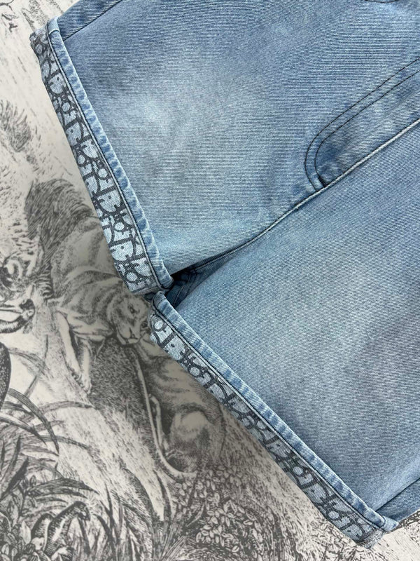 CD 25 Rolled Denim Short Light Blue Cotton