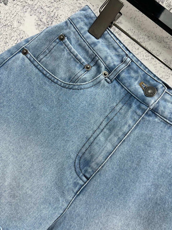 CD 25 Rolled Denim Short Light Blue Cotton