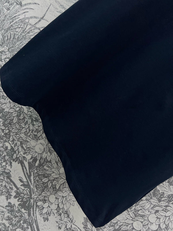 LV 25 Decorazione con cerniera in metallo sulla spalla sinistra T-shirt in cotone nero