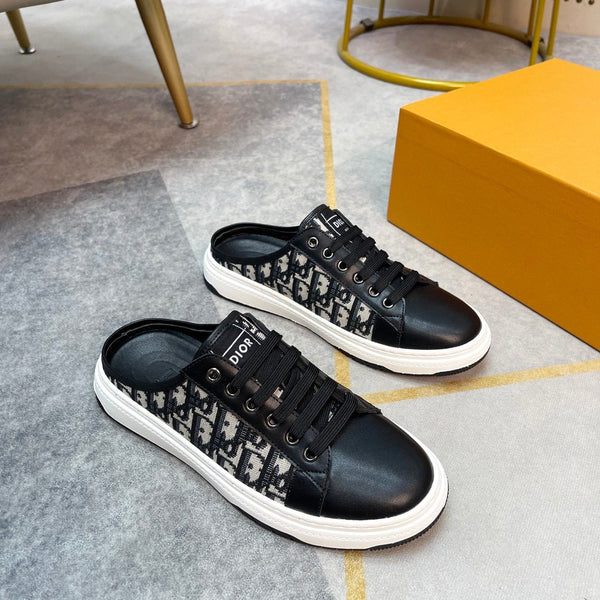 CD RETRO MULE BLACK AND BEIGE CALFSKIN