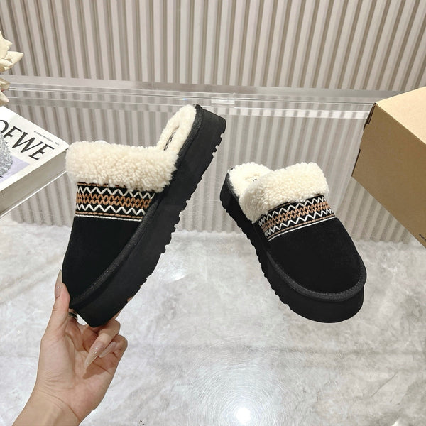 UGG Disquette Atherson Slipper Black White Wool Suede 512921