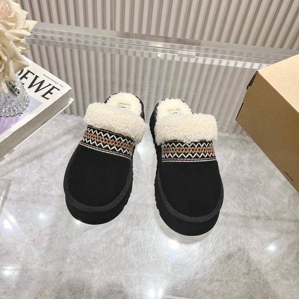 UGG Disquette Atherson Slipper Black White Wool Suede 512921