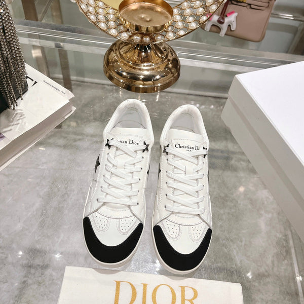 cd star sneaker white calfskin black suede