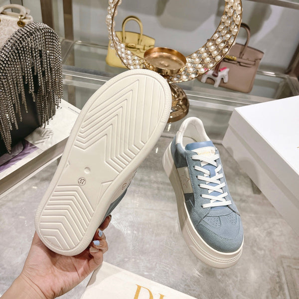 cd star sneaker white calfskin rock gray suede