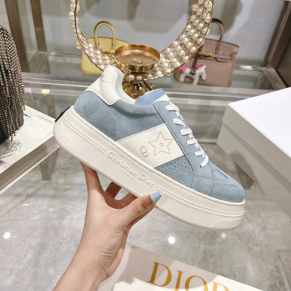 cd star sneaker white calfskin rock gray suede