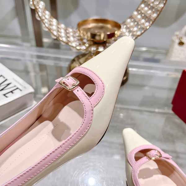 Viv Canard Pumps 55 Pink White Patent Leather