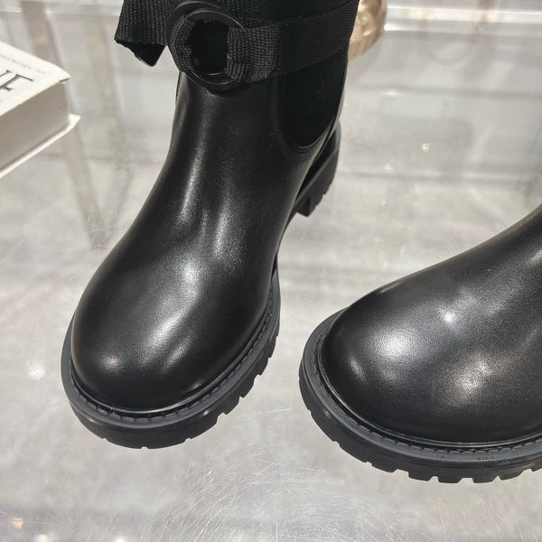 CD D-Major Boot Black Mix White Calfskin And Canvas