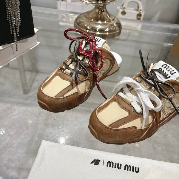 Miu x NB 530 SL Deco Mules Brown mix Beige Leather 235298