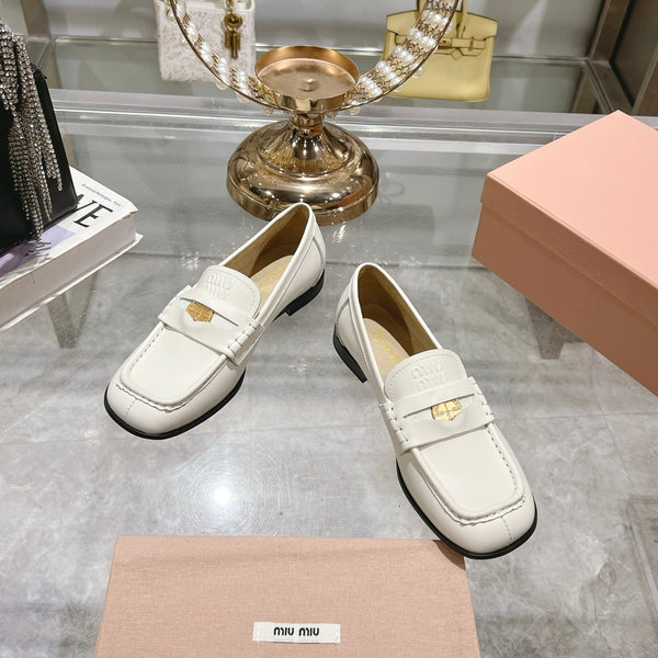 Miu 25C Loafers White Cowhide 235304