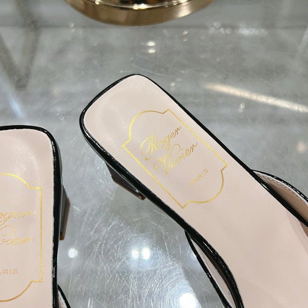 Viv 25 Mules Buckle Black Patent Leather 235352