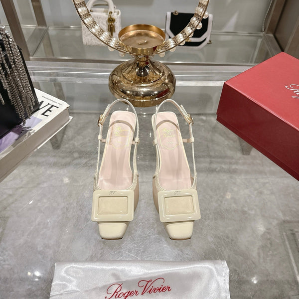 Viv 25 Slingback Milky Yellow Mesh Italian Leather 300779