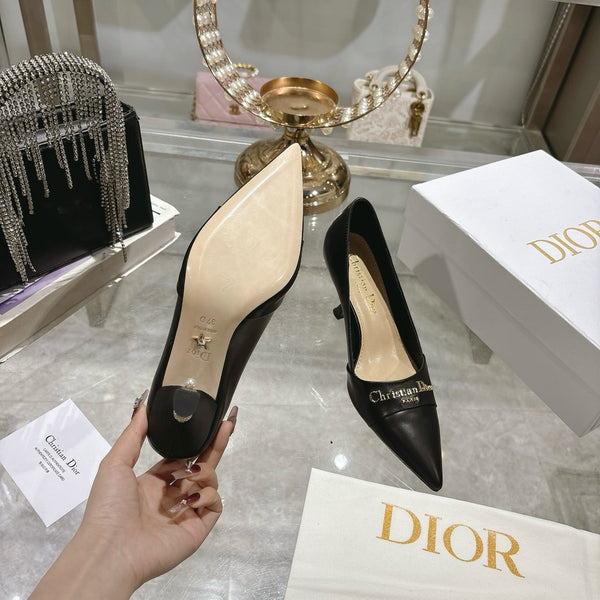 CD 25 Pump High Heels Black Leather 306925