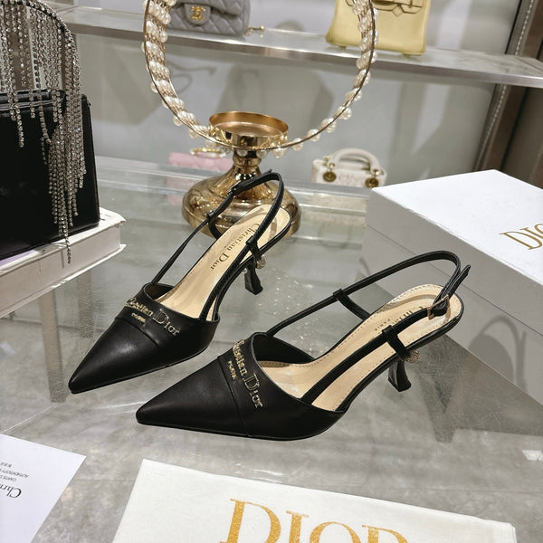 CD 25 Slingback Heel Black Leather 306927