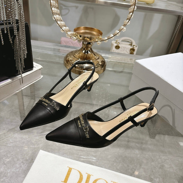 CD 25 Slingback Heel Black Leather 306926
