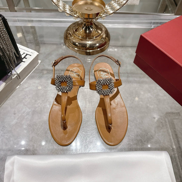 Viv 25 Thong Sandals Brown Cowhide 334690