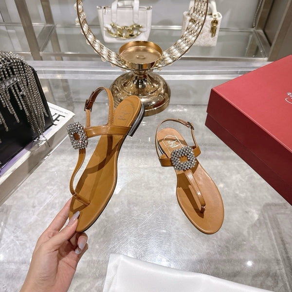 Viv 25 Thong Sandals Brown Cowhide 334690