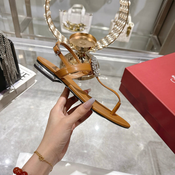 Viv 25 Thong Sandals Brown Cowhide 334690