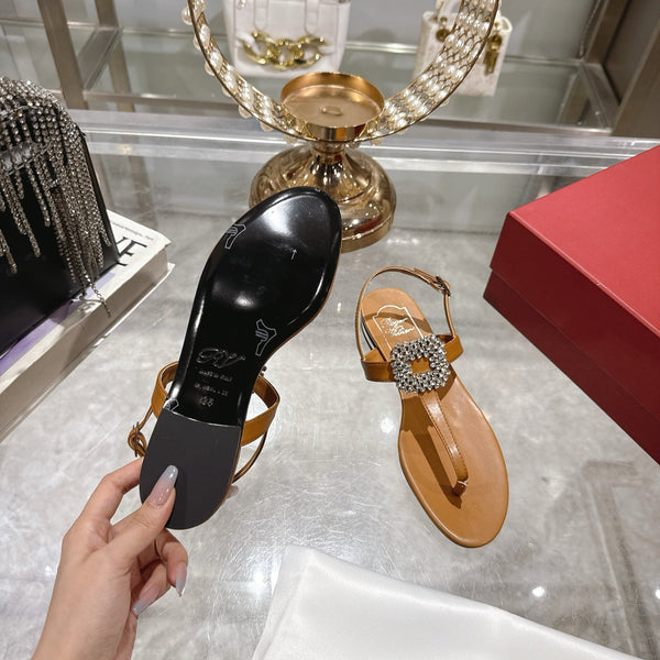 Viv 25 Thong Sandals Brown Cowhide 334690