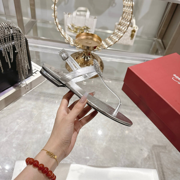 Viv 25 Thong Sandals Silver Cowhide 334692