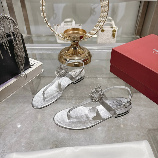 Viv 25 Thong Sandals Silver Cowhide 334692