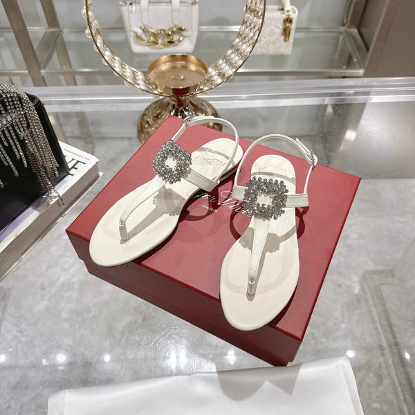 Viv 25 Thong Sandals White Cowhide 334693