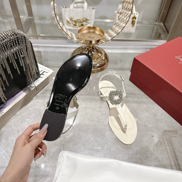 Viv 25 Thong Sandals White Cowhide 334693