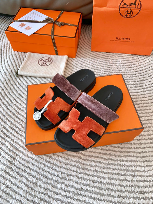 HM Chypre Sandal Red Orange Mix Purple Corduroy 963557