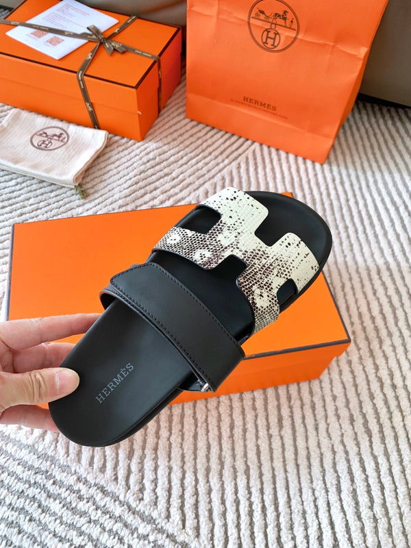 Sandalo HM Cyprus Ombre Bianco Nero Mix Nero Pelle di mucca 963214