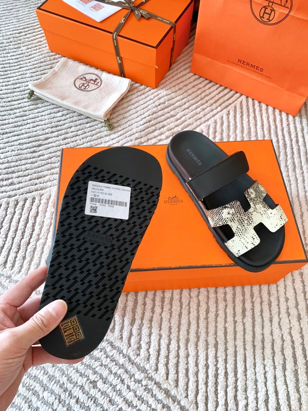 Sandalo HM Cyprus Ombre Bianco Nero Mix Nero Pelle di mucca 963214