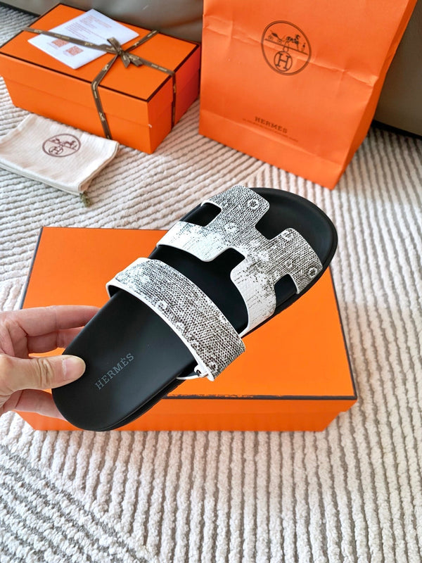 Sandalo HM Cyprus Ombre Bianco Nero Pelle di Vacchetta 963215