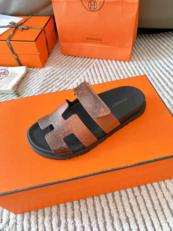 Sandalo HM Cyprus Ombre Marrone Nero Pelle di Vacchetta 963217