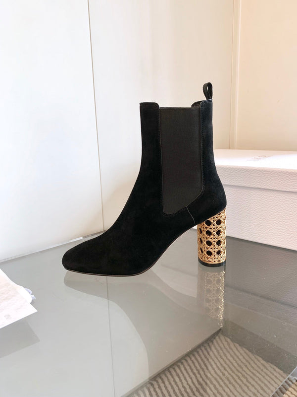 CD Icon Heeled Ankle Boot In Black Suede 993231