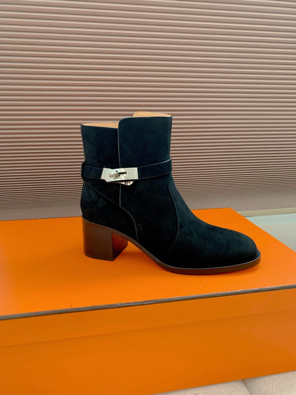 HM Frenchie 50 Ankle Boot Blue Charcoal Suede 464343