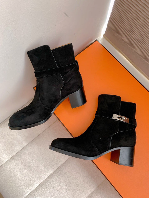 HM Frenchie 50 Ankle Boot Blue Charcoal Suede 464343