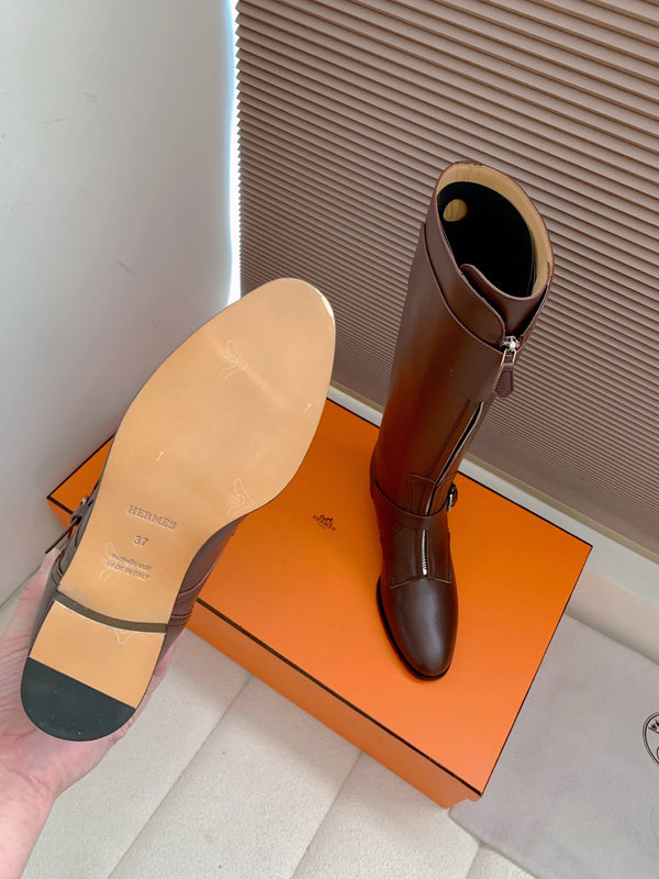 HM Riding Boots Dark Burgundy Cowhide 464358